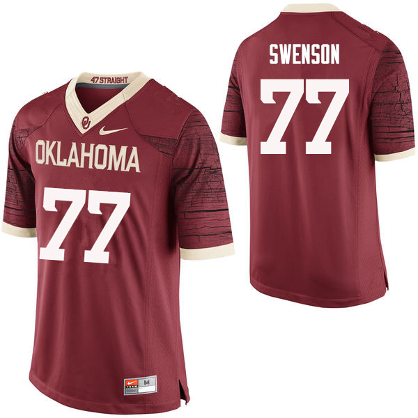 Men Oklahoma Sooners #77 Erik Swenson College Football Jerseys Limited-Crimson - Click Image to Close